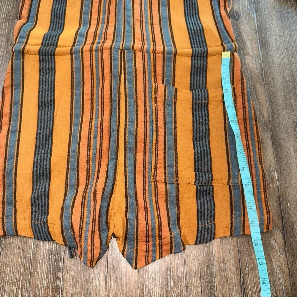 James Perse Short Vintage Jumpsuit Striped Romper Cotton